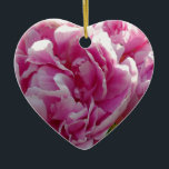 Ornamento De Cerâmica Foto rosa de Peony caseiro caseiro caseiro floral<br><div class="desc">Um belo jardim de peônias cor-de-rosa ao sol da manhã - foto de H Cooper.</div>