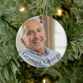 Ornamento De Cerâmica Foto simples do vovô de manutenção de na moda