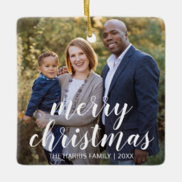Ornamento De Cerâmica Foto Simples Moderna Elegante Natal