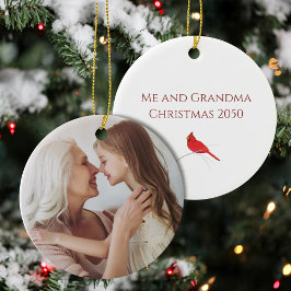 Ornamento De Cerâmica Foto simples Pássaro Cardinal Vermelho com Aquarel