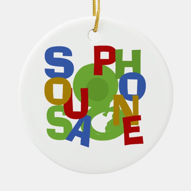 Ornamento De Cerâmica Foto Sousaphone (Frente)