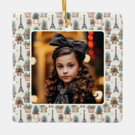 Ornamento De Cerâmica Foto: Torre Eiffel Topiaries Paris Natal