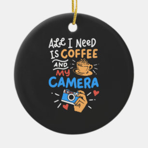 Ornamento De Cerâmica Fotografia - Café E Câmera