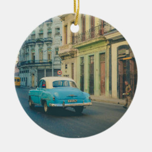Ornamento De Cerâmica Fotografia de Rua de Carro Clássico Antigo Havana