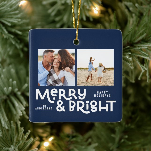 Ornamento De Cerâmica Fotografia mínima moderna 2 Fotografia Natal (Árvore)