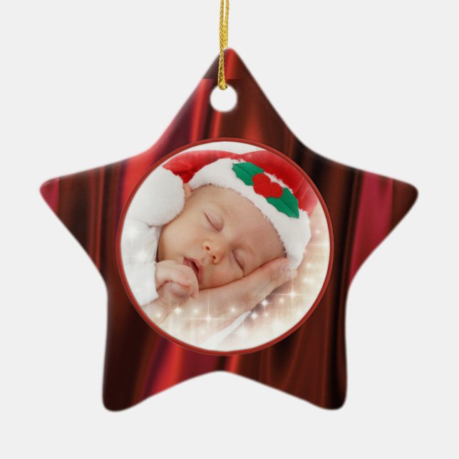 Ornamento De Cerâmica Fotografia Modelo - Parece Um Satin Vermelho Suave (Frente)