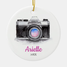 Ornamento De Cerâmica Fotógrafo Personalizado Câmera Natal