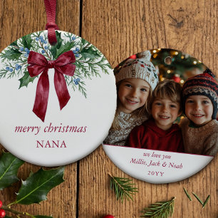 Ornamento De Cerâmica Fotomilharal Botânico Arco Vermelho Natal