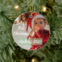 Fotos customizadas do primeiro Natal do bebê