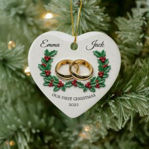 Ornamento De Cerâmica Fotos Personalizadas de Casal Feliz e Casado