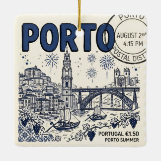 Ornamento De Cerâmica Fotos Personalizadas de Viagem para Porto Portugal