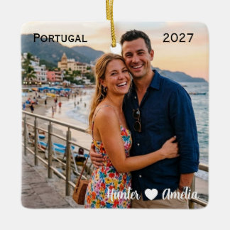 Ornamento De Cerâmica Fotos Personalizadas do Porto Portugal Lua de Mel