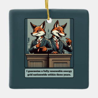 Ornamento De Cerâmica Fox Presidencial - Engraçada Sanitária Política