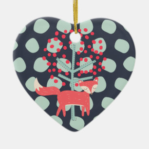 Ornamento De Cerâmica Fox Retroativa