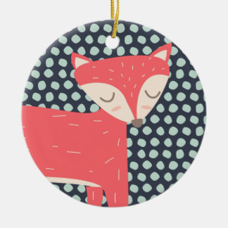 Ornamento De Cerâmica Fox Retroativa
