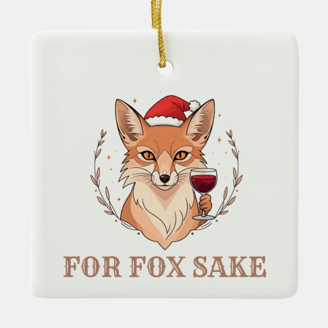 Ornamento De Cerâmica Fox Sake (Frente)