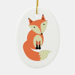 Ornamento De Cerâmica Fox vermelho