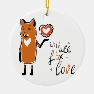 Ornamento De Cerâmica Foxy Love
