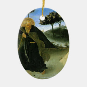 Ornamento De Cerâmica Fra Angelico- St Anthony tentado por uma
