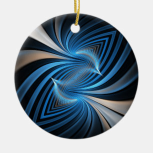 Ornamento De Cerâmica Fractal dos Bluebirds