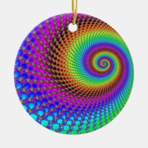 Ornamento De Cerâmica Fractal Espiral abstrato