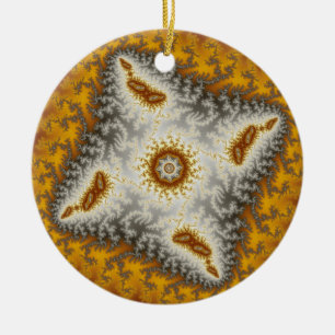 Ornamento De Cerâmica Fractal estrangeiro do Natal
