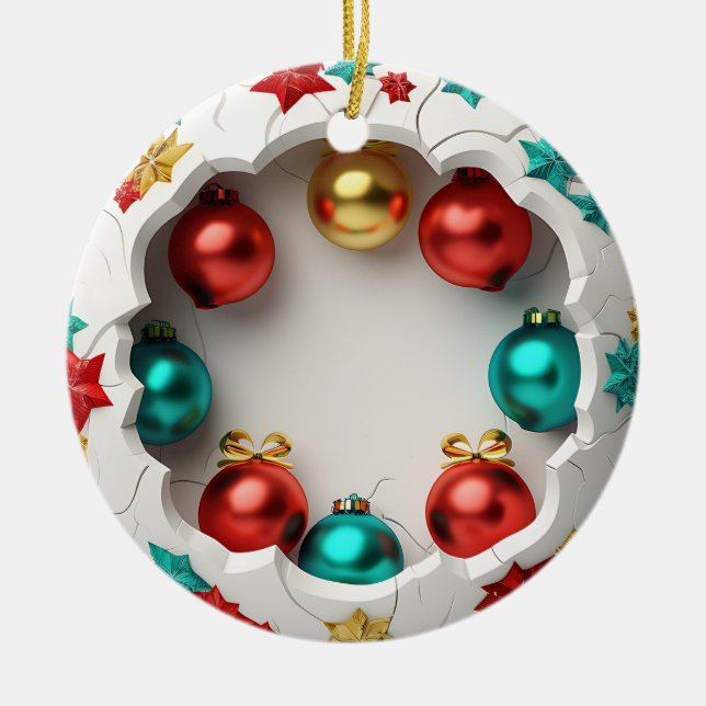 Ornamento De Cerâmica Fragmentos Festivos Quebrados (Frente)