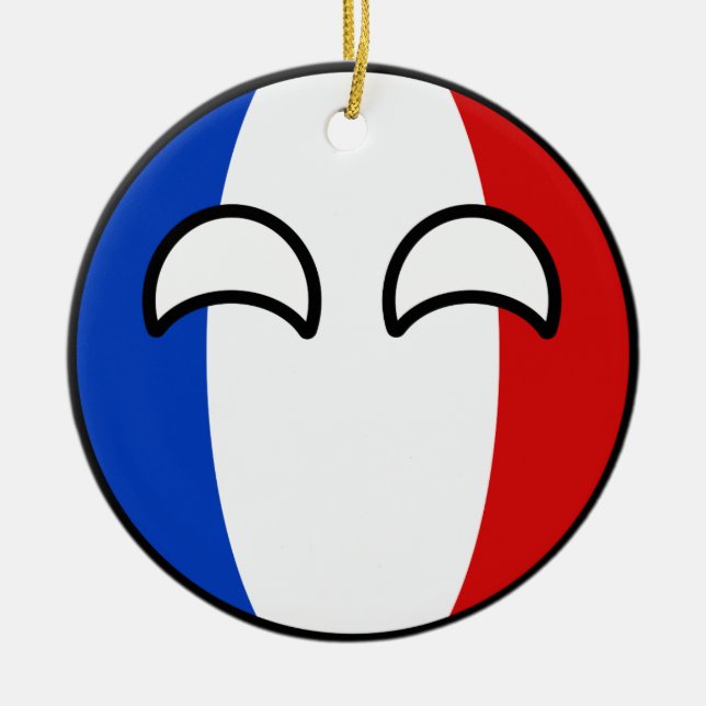 Ornamento De Cerâmica France Geeky de tensão engraçado Countryball (Frente)