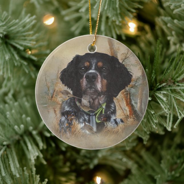 Ornamento De Cerâmica Francês Bretanha, Arte de Caça a Pássaros (Árvore)