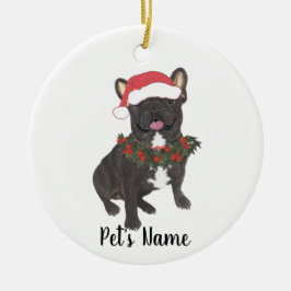 Ornamento De Cerâmica Francês Personalizado (Black Brindle)
