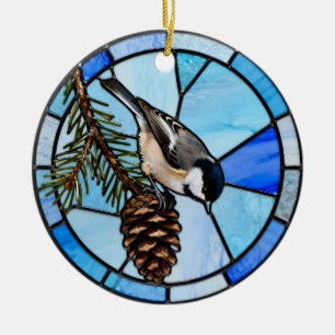 Ornamento De Cerâmica Frango na Ornação de Árvore de Natal Pinecone