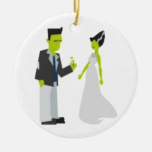 Ornamento De Cerâmica Frankenstein & noiva