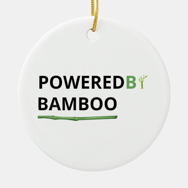 Ornamento De Cerâmica Frase de Panda Divertido com Bambu (Frente)