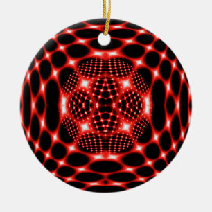 Ornamento De Cerâmica Fratural vermelho-neon