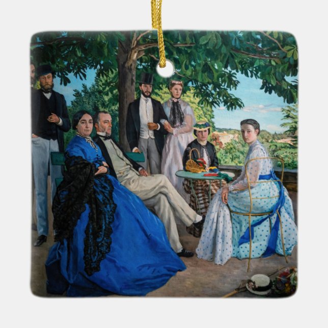 Ornamento De Cerâmica Frederic Bazille - A Reunião Familiar (Frente)