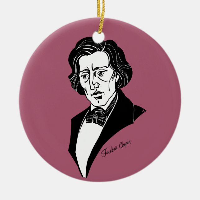 Ornamento De Cerâmica Frederic Chopin (Frente)