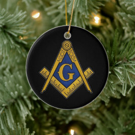 Ornamento De Cerâmica Freemason Masonic Square e Compass Freemasonry