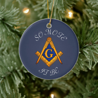 Ornamento De Cerâmica Freemason Square e Compass Charity Masonic