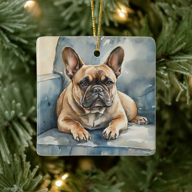 Ornamento De Cerâmica French Bulldog (Árvore)