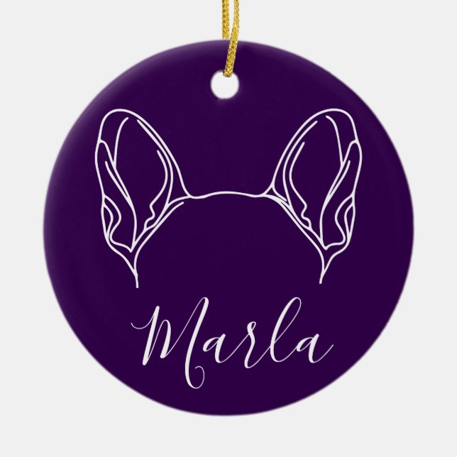 Ornamento De Cerâmica French Bulldog Ornament (Om Logo) (Frente)
