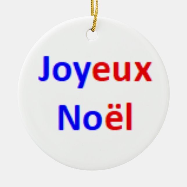 Ornamento De Cerâmica french joyeux noel (Frente)