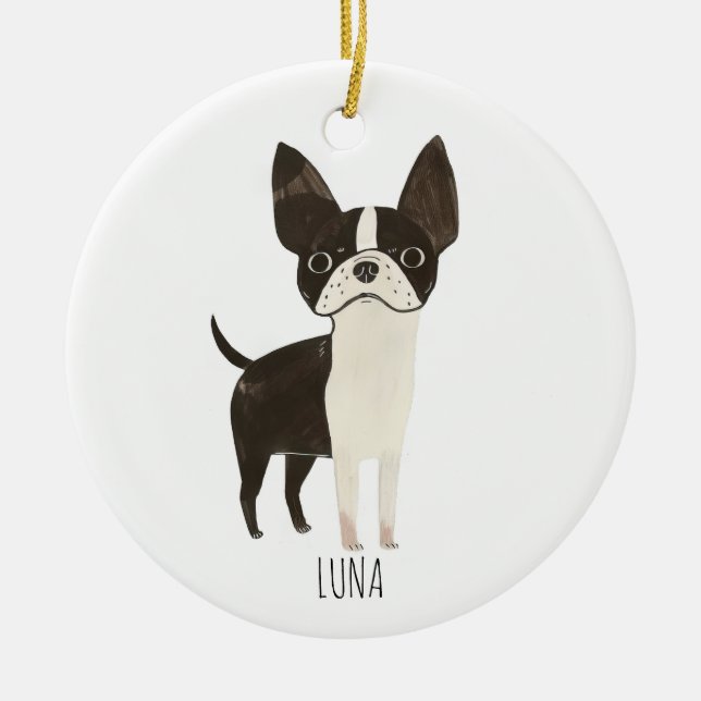 Ornamento De Cerâmica Frenchie Dog (Frente)