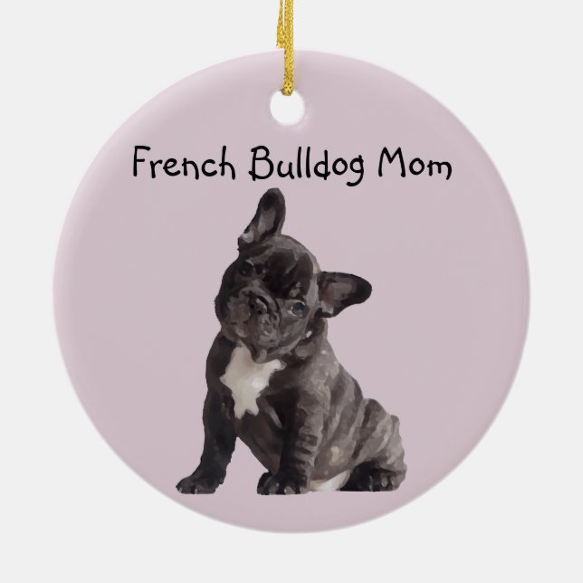 Ornamento De Cerâmica Frenchie Mãe Bulldog Francês (Traseira)
