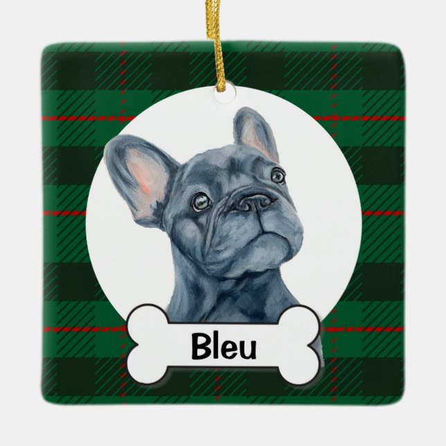Ornamento De Cerâmica Frenchie Ornament, French Bulldog  (Frente)