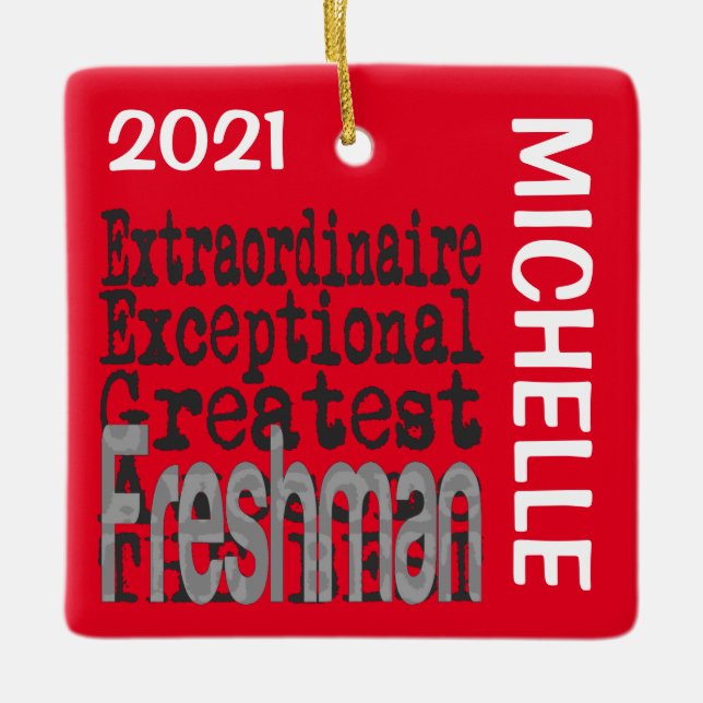 Ornamento De Cerâmica Freshman Extraordinaire CUSTOM (Frente)