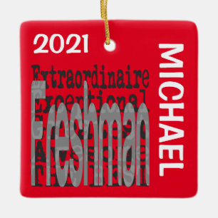 Ornamento De Cerâmica Freshman Extraordinaire CUSTOM