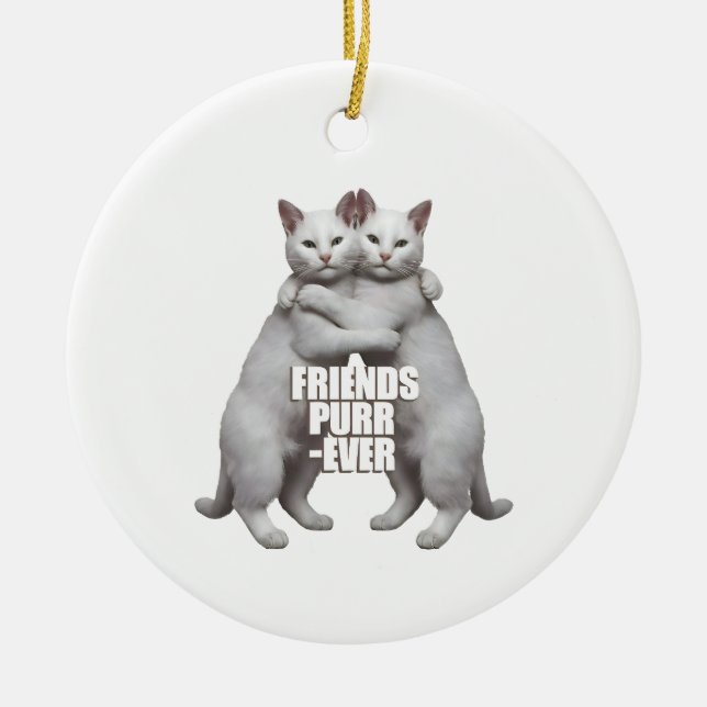 Ornamento De Cerâmica Friends Purr-Ever (Frente)