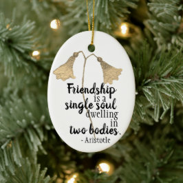 Ornamento De Cerâmica Friendship Quote Flowers