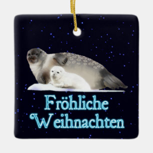 Ornamento De Cerâmica Froehliche Weihnachten - Foca Anelada