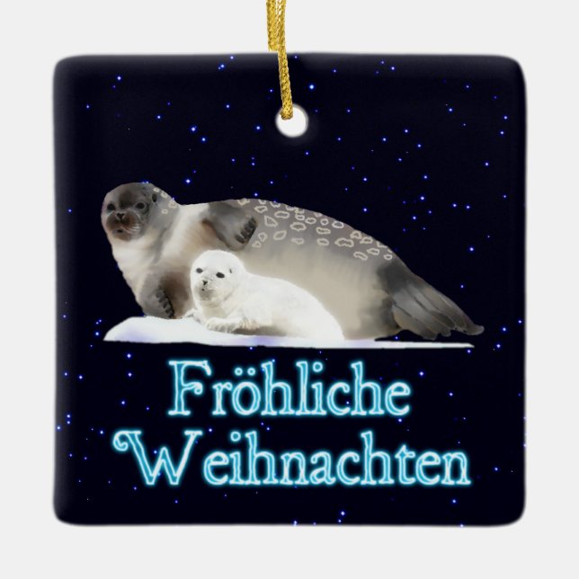 Ornamento De Cerâmica Froehliche Weihnachten - Ringu (Frente)